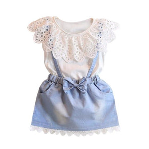 Hollow Out Dress For Teenager Summer Denim Party Dresses For Girls Kids Summer Party Costumes For Girl Dress Vestidos