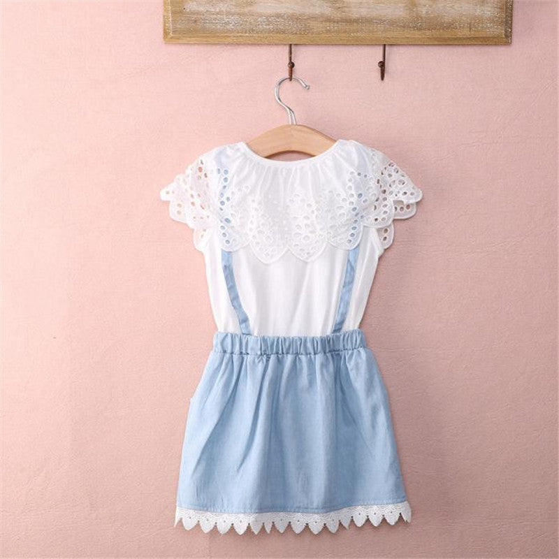 Hollow Out Dress For Teenager Summer Denim Party Dresses For Girls Kids Summer Party Costumes For Girl Dress Vestidos