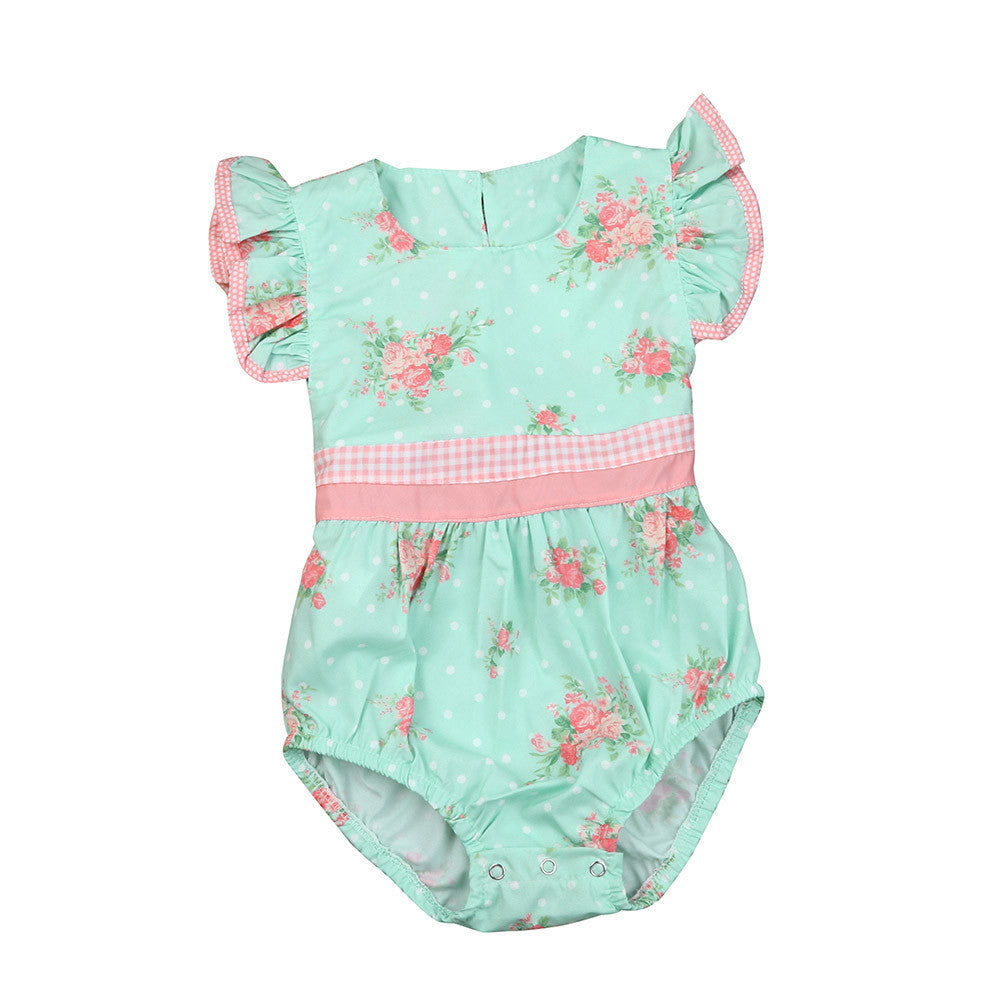 2017 new Baby Girl Rompers Summer Girls Clothing Flower Rompers Newborn Baby Clothes Cute Baby Jumpsuits Infant Girls Clothing