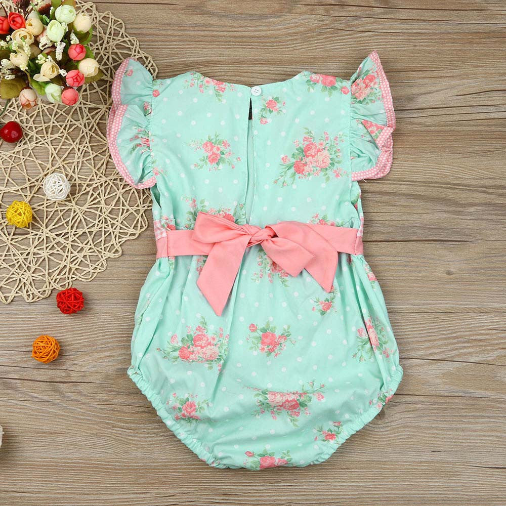 2017 new Baby Girl Rompers Summer Girls Clothing Flower Rompers Newborn Baby Clothes Cute Baby Jumpsuits Infant Girls Clothing