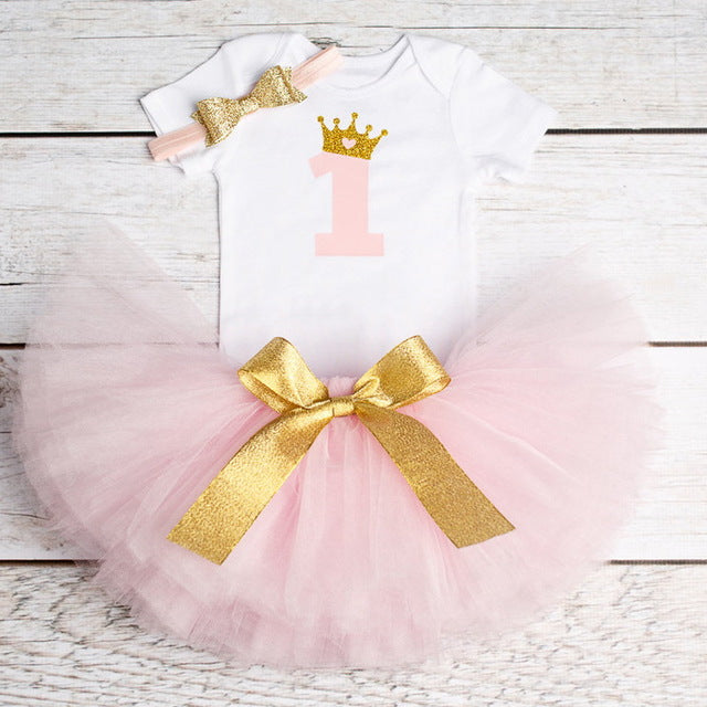 0-12M Infant Baby Girl Clothes 4pcs Clothing Princess Dress