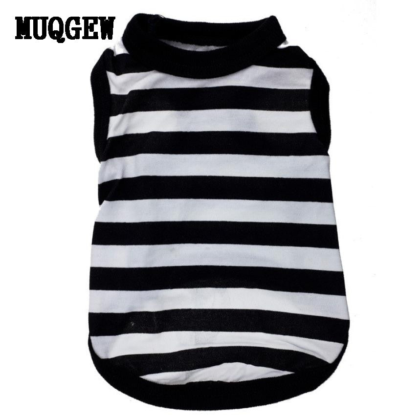 Black & White Striped Dog Vest - Size (XS - L)