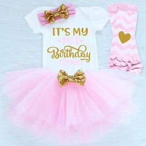 0-12M Infant Baby Girl Clothes 4pcs Clothing Princess Dress