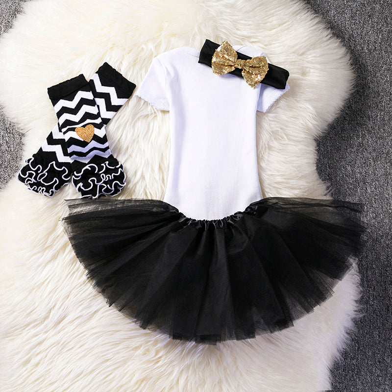 0-12M Infant Baby Girl Clothes 4pcs Clothing Princess Dress