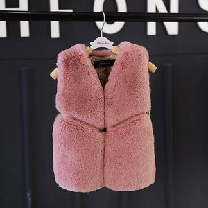 Girls Faux Fur Vest 2018 Baby Girl Warm Clothes Kids Fur Jackets for Girls Coats Children Outerwear Winter Girls Waistcoat 2-10Y